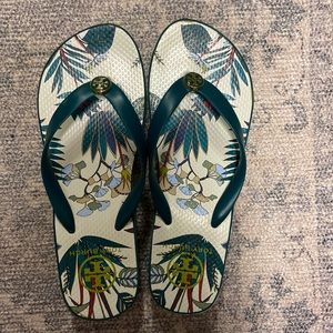 Authentic Tory Burch wedge flip flops